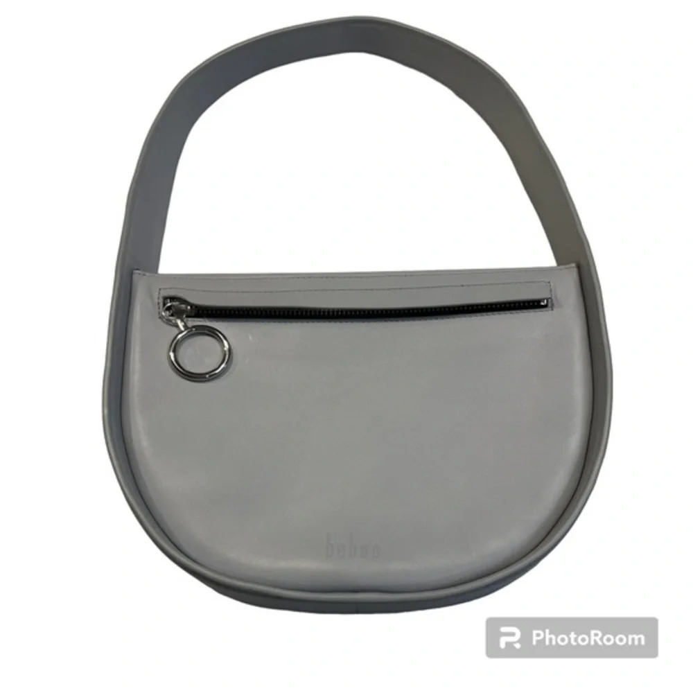 NWOT Behno Greta Light Grey Leather Shoulder Bag